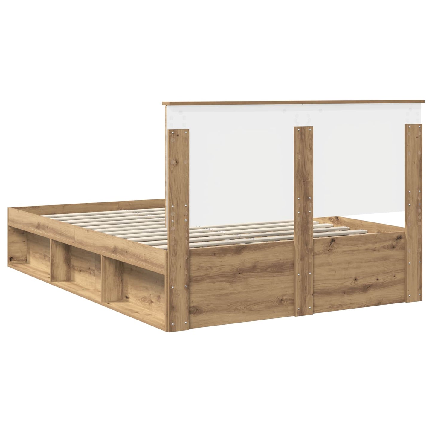 vidaXL Bed Frame with Drawer Artisian Oak 150 x 200 cm Solid Pine Wood