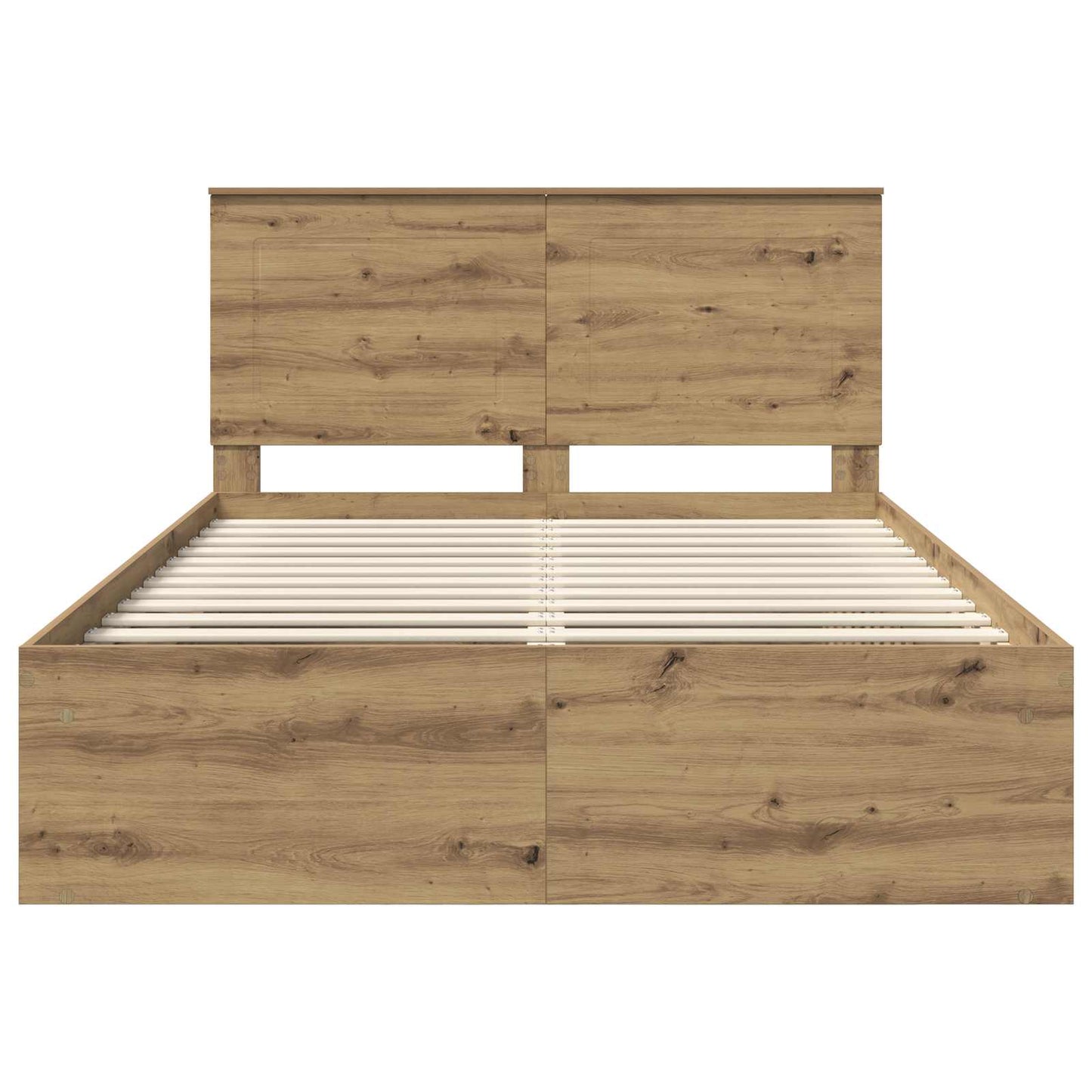 vidaXL Bed Frame Artisian Oak 140 x 190 cm Solid Pine Wood