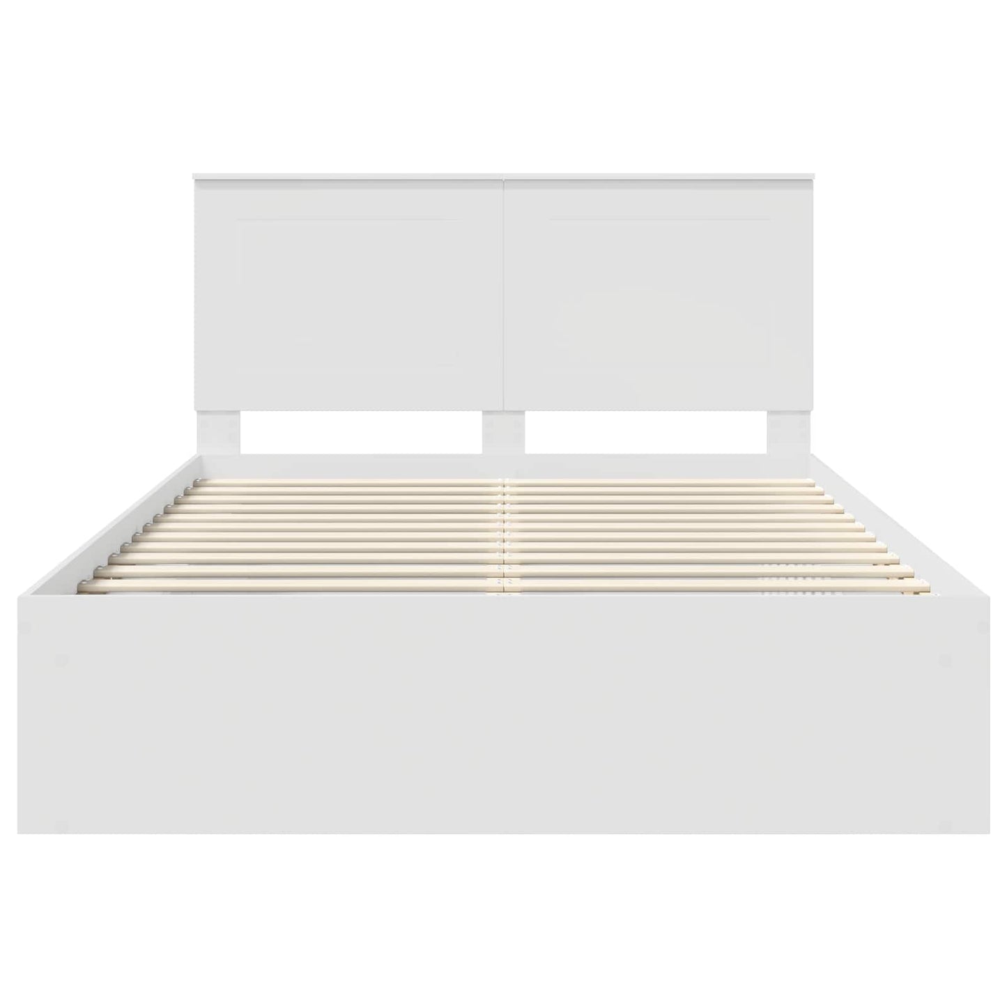 vidaXL Bed Frame with Headboard White 140 x 200 cm Solid Pine Wood