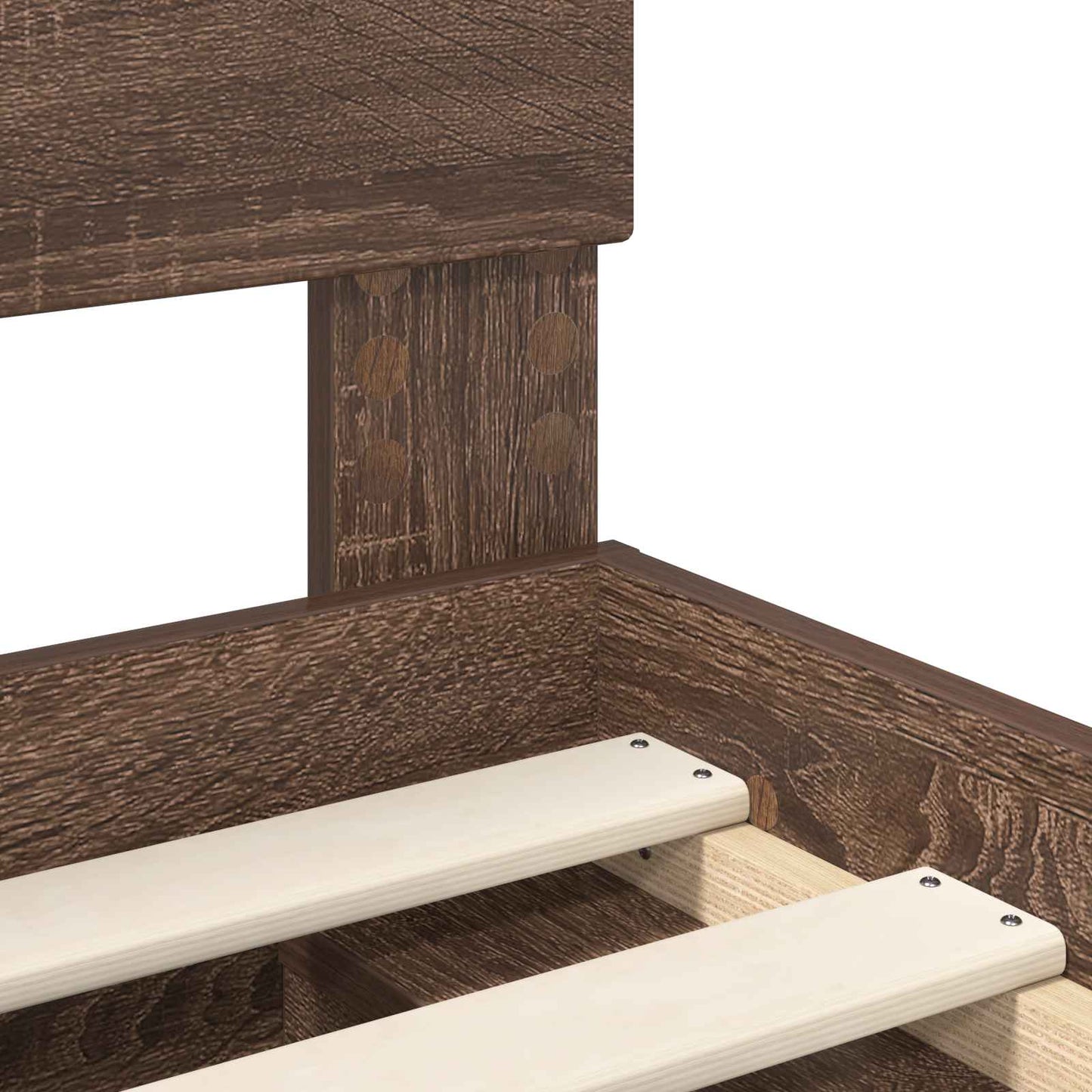 vidaXL Bed Frame with Headboard Brown Oak 140 x 200 cm Solid Pine Wood