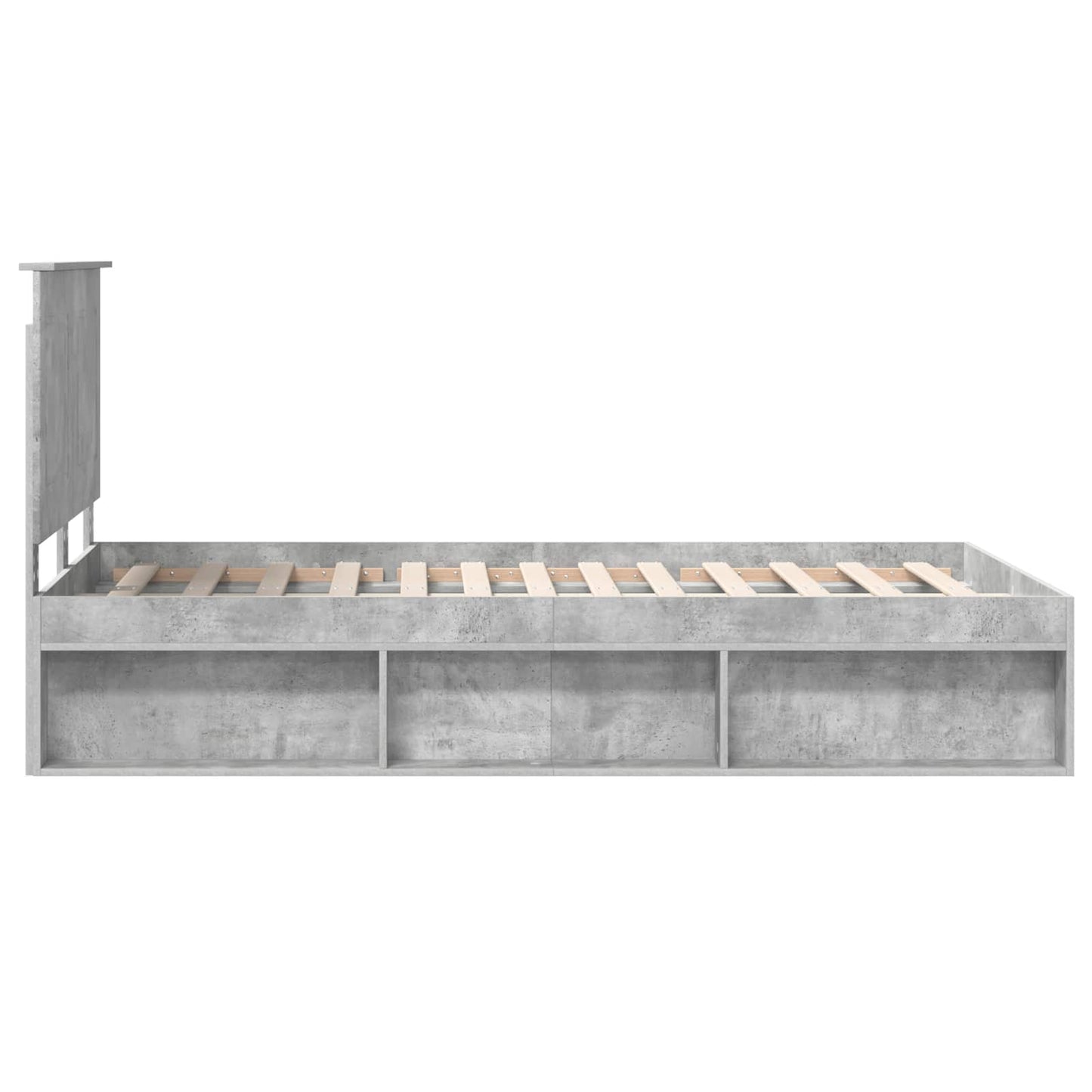 vidaXL Bed Frame Concerte Grey 135 x 190 cm Solid Pine Wood