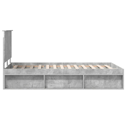 vidaXL Bed Frame Concerte Grey 135 x 190 cm Solid Pine Wood
