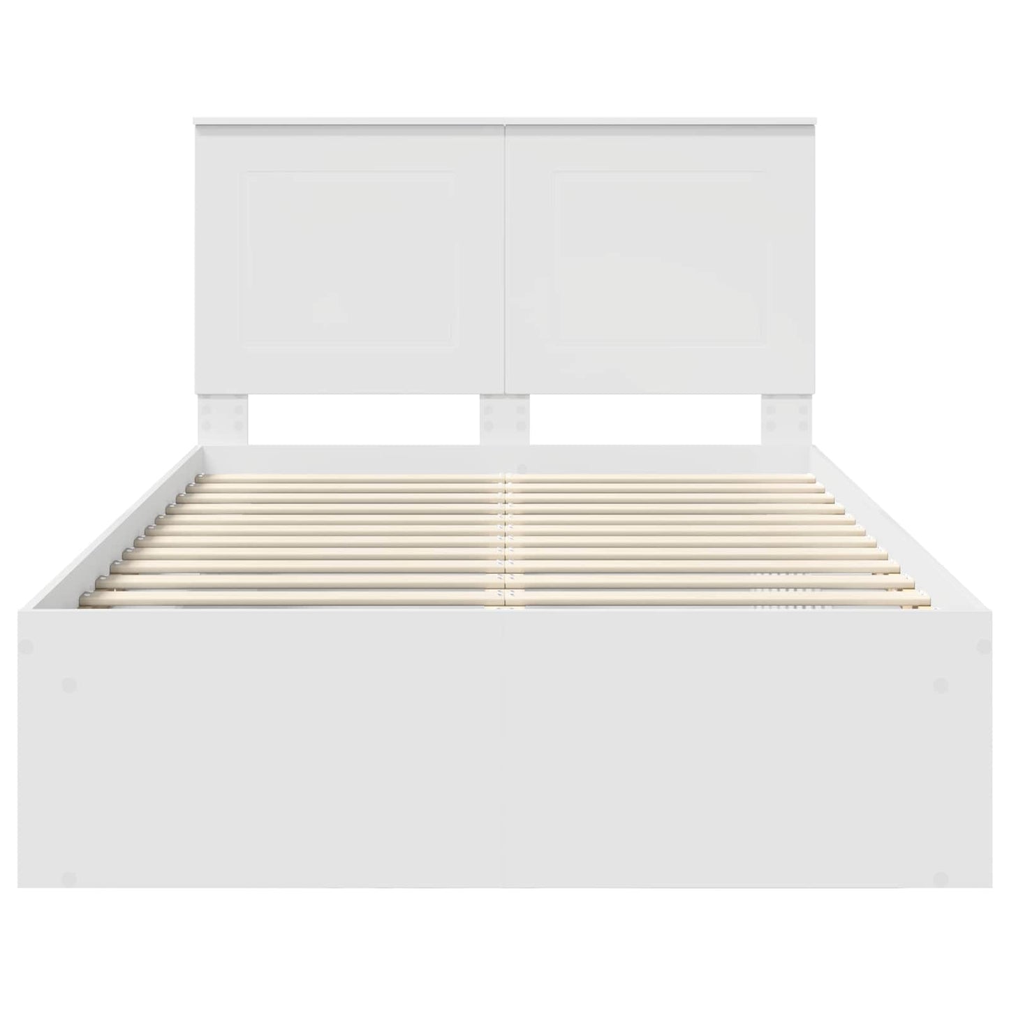 vidaXL Bed Frame with Headboard White 120 x 190 cm Solid Pine Wood