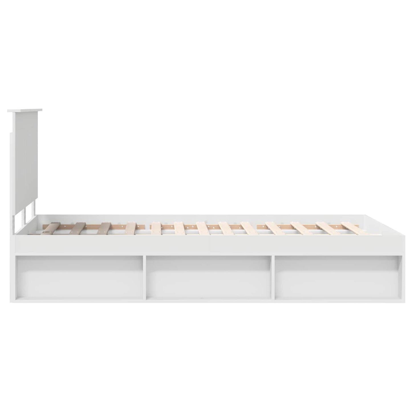 vidaXL Bed Frame with Headboard White 120 x 190 cm Solid Pine Wood