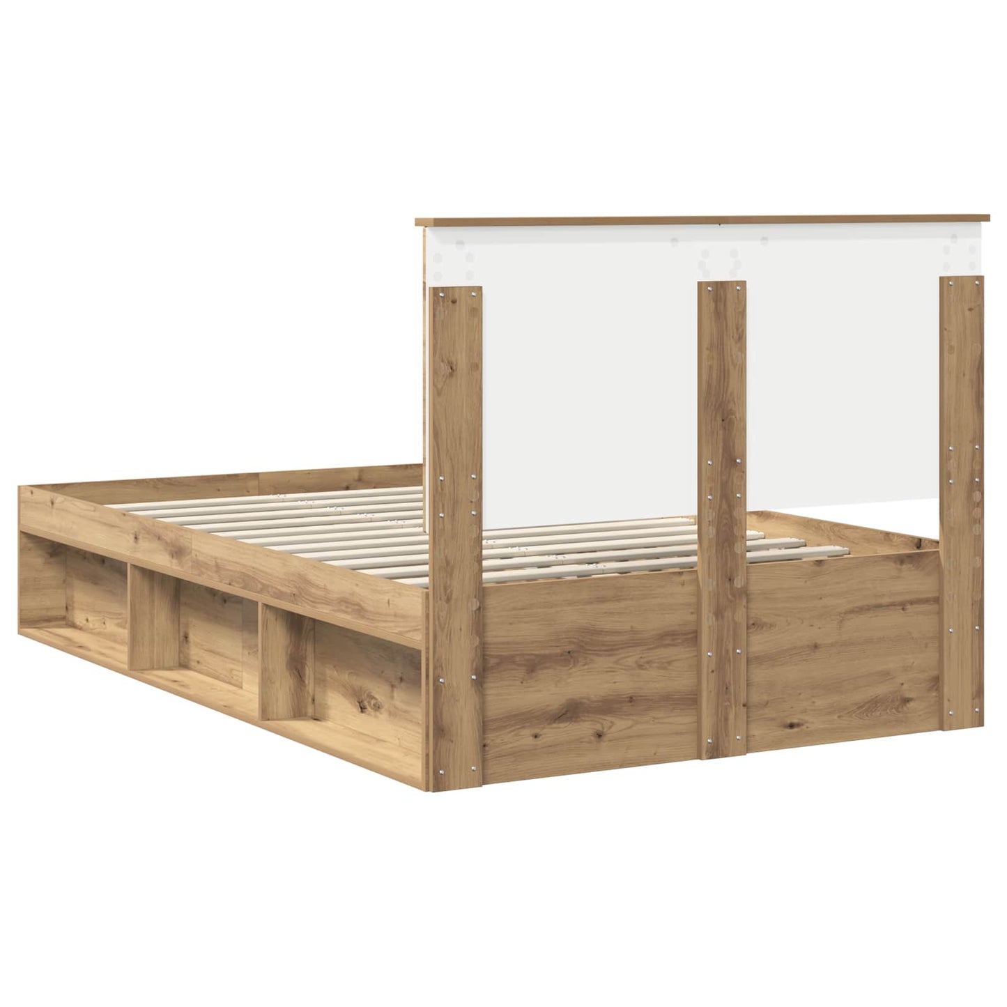 vidaXL Bed Frame Artisian Oak 120 x 190 cm Solid Pine Wood