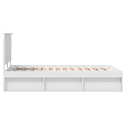 vidaXL Bed Frame with Headboard White 120 x 200 cm Solid Pine Wood