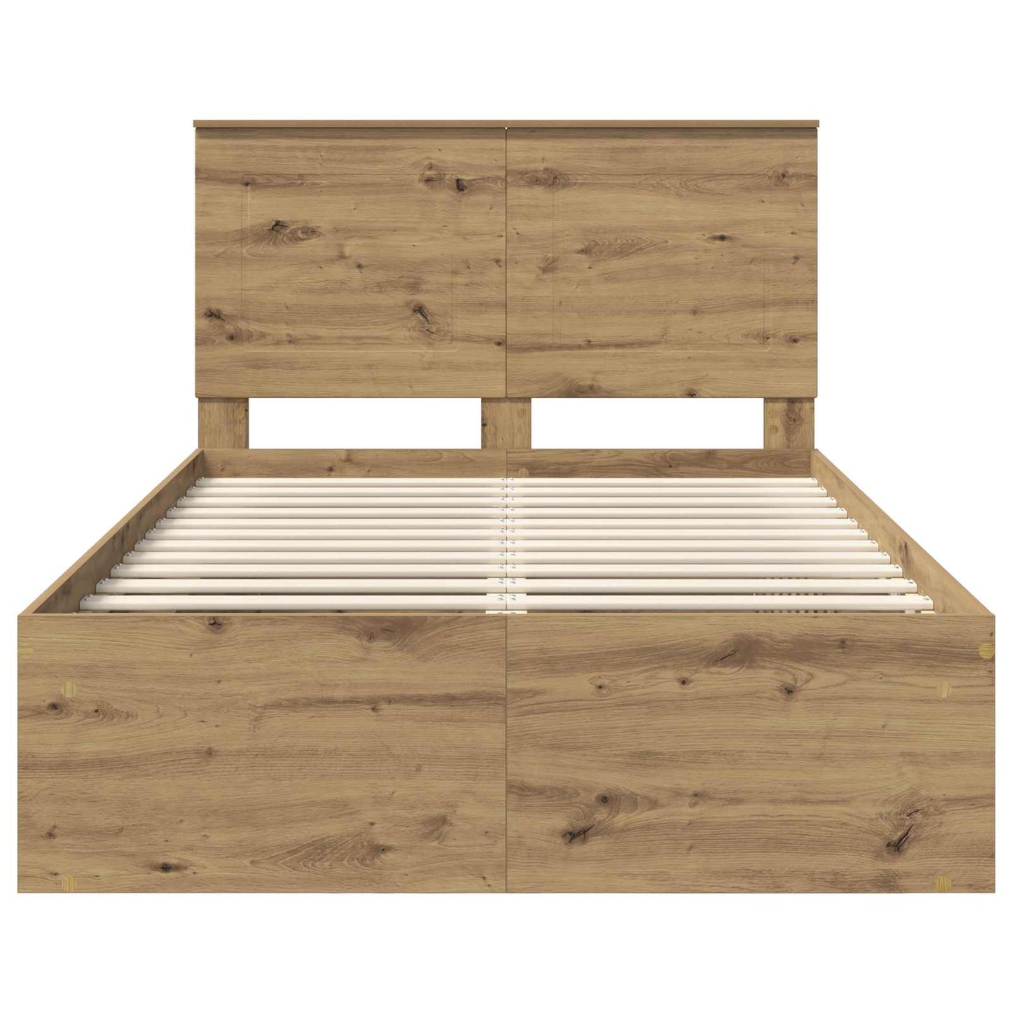 vidaXL Bed Frame Artisian Oak 120 x 200 cm Solid Pine Wood