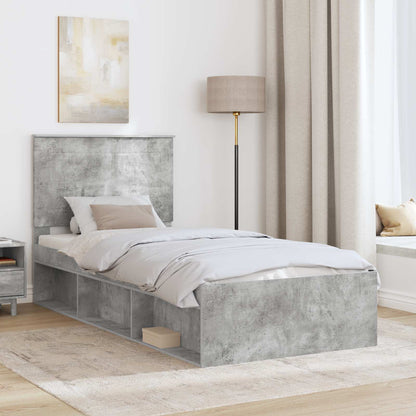 vidaXL Bed Frame Concerte Grey 100 x 200 cm Solid Pine Wood