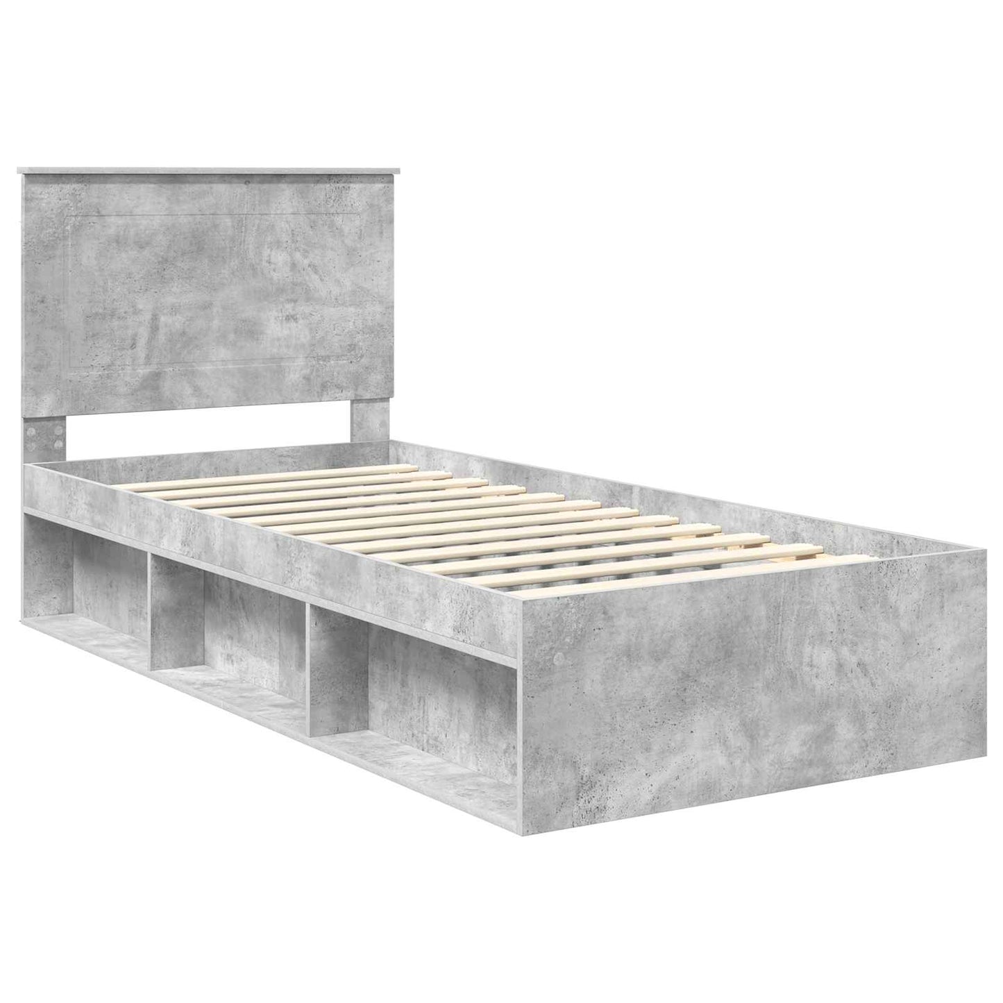 vidaXL Bed Frame Concerte Grey 100 x 200 cm Solid Pine Wood