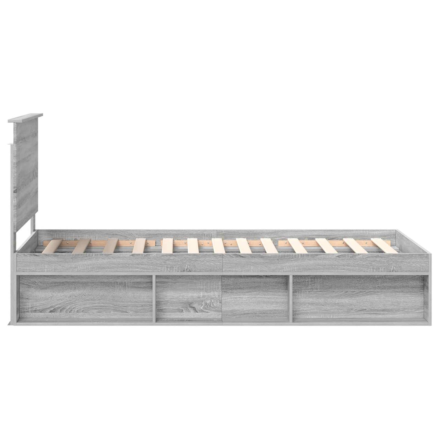 vidaXL Bed Frame Grey Sonoma 100 x 200 cm Solid Pine Wood