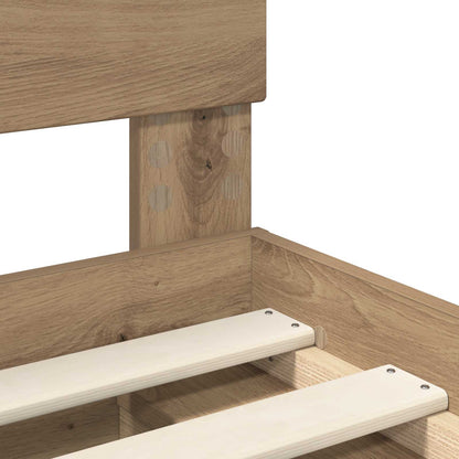 vidaXL Bed Frame Artisian Oak 100 x 200 cm Solid Pine Wood