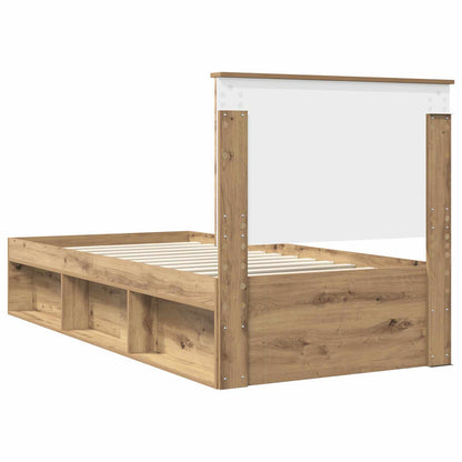 vidaXL Bed Frame Artisian Oak 100 x 200 cm Solid Pine Wood