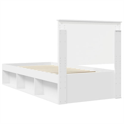 vidaXL Bed Frame with Headboard White 90 x 190 cm Solid Pine Wood