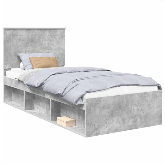 vidaXL Bed Frame Concerte Grey 90 x 190 cm Solid Pine Wood