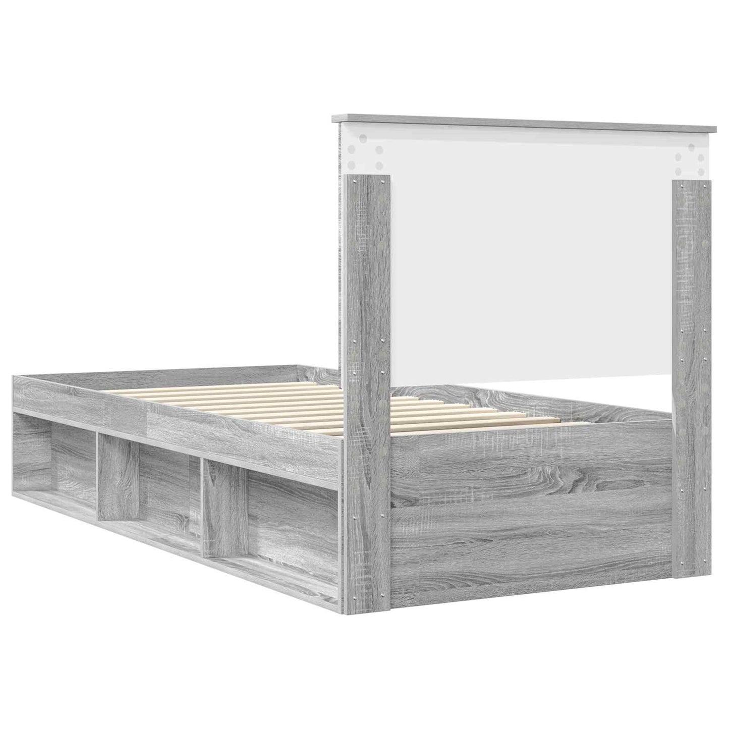 vidaXL Bed Frame Grey Sonoma 90 x 190 cm Solid Pine Wood