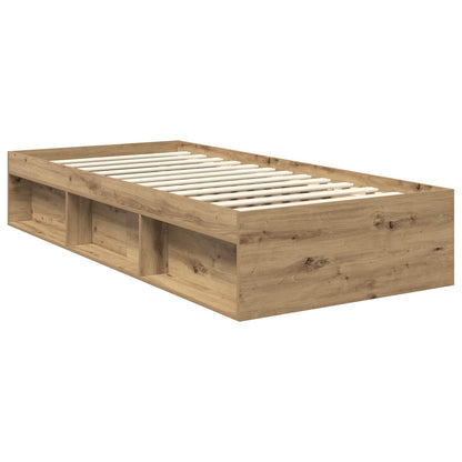 vidaXL Bed Frame Artisian Oak 90 x 190 cm Solid Pine Wood
