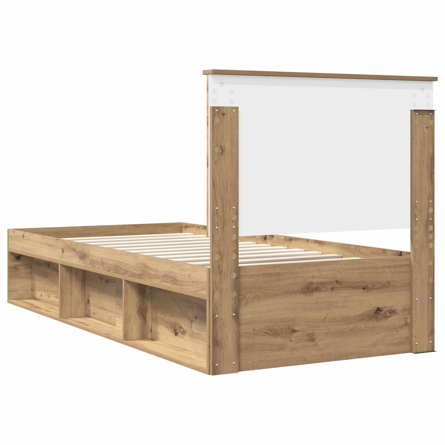 vidaXL Bed Frame Artisian Oak 90 x 190 cm Solid Pine Wood
