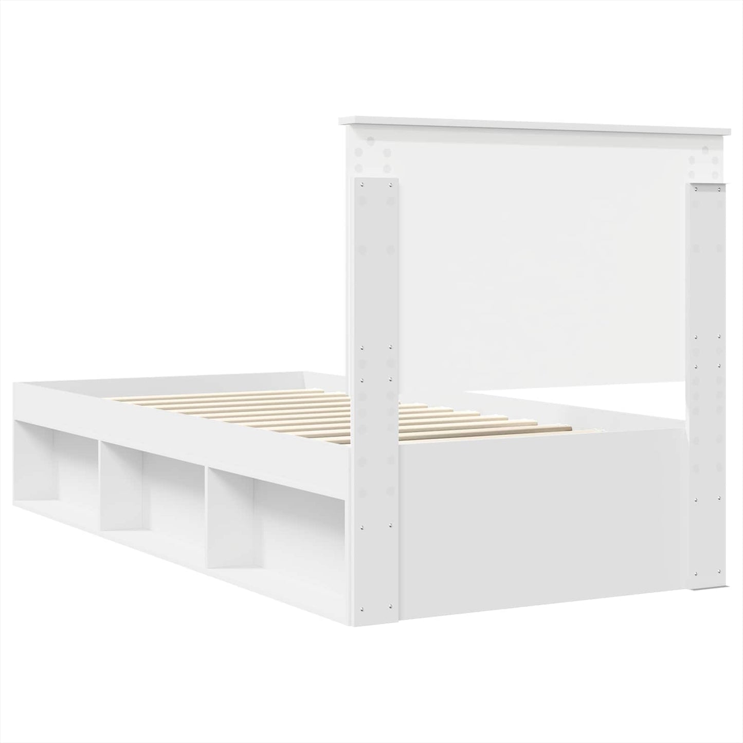 vidaXL Bed Frame with Headboard White 90 x 200 cm Solid Pine Wood