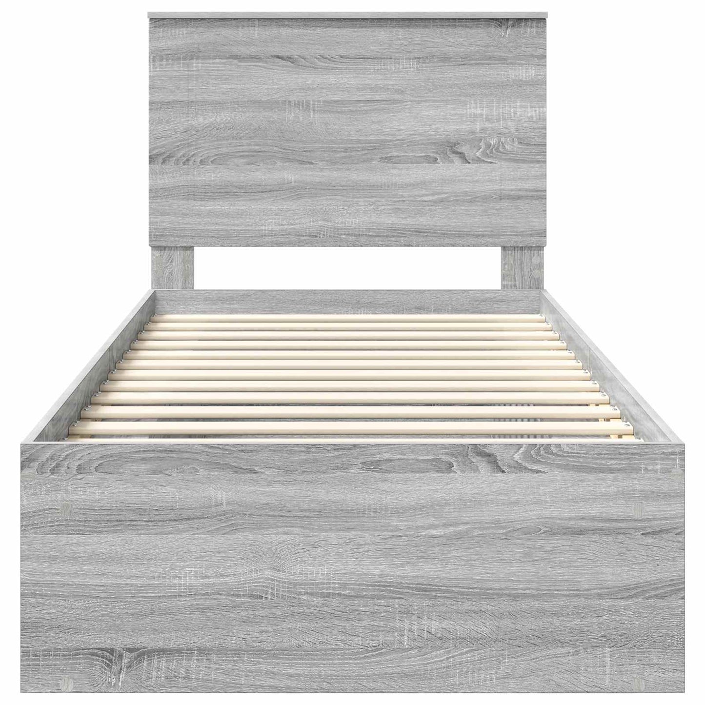 vidaXL Bed Frame Grey Sonoma 90 x 200 cm Solid Pine Wood
