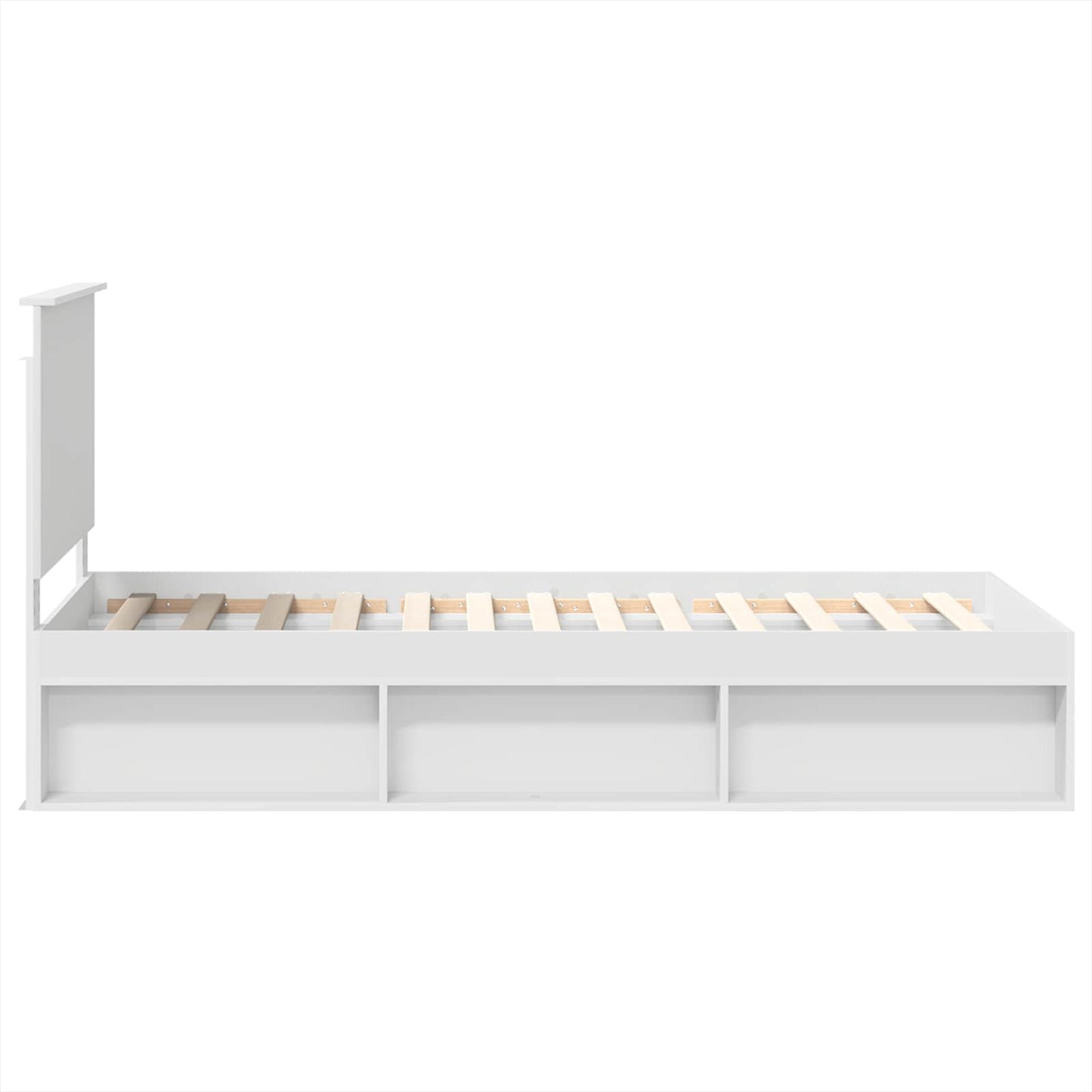 vidaXL Bed Frame with Headboard White 75 x 190 cm Solid Pine Wood
