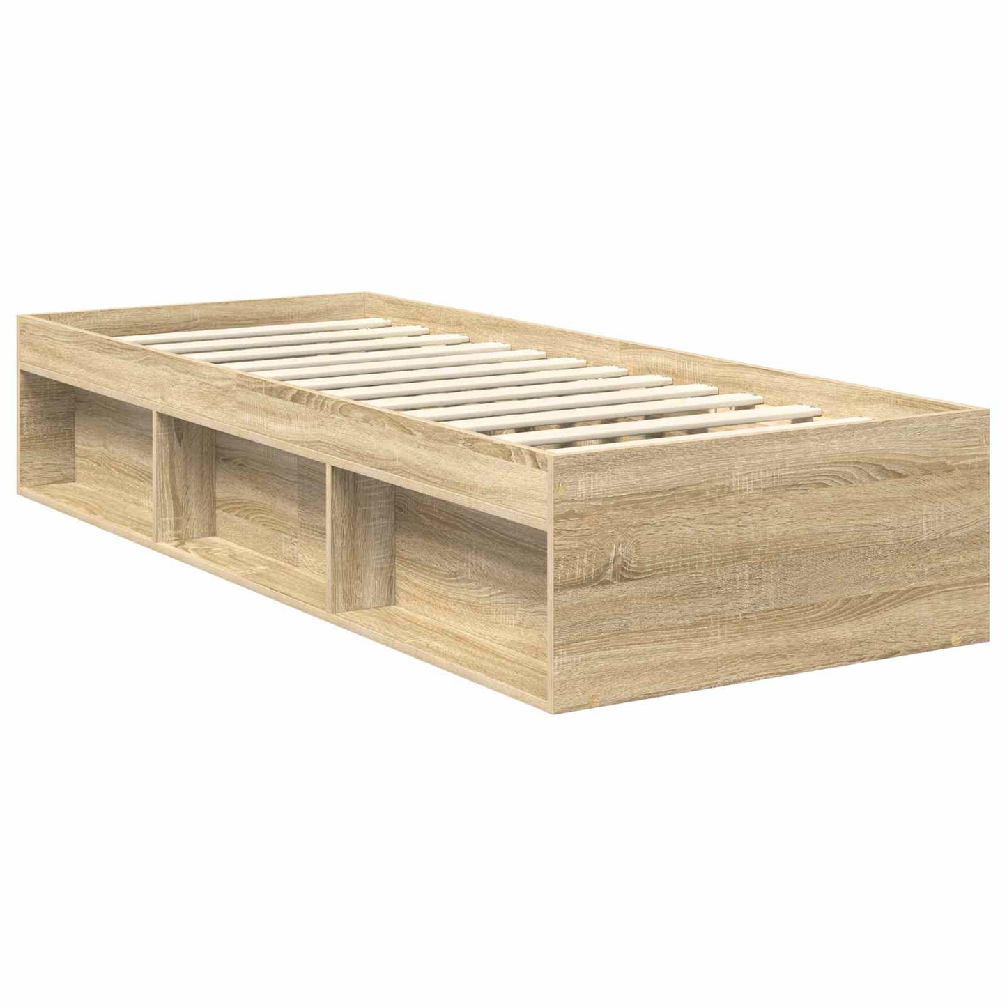 vidaXL Bed Frame with Headboard Sonoma Oak 75 x 190 cm Solid Pine Wood