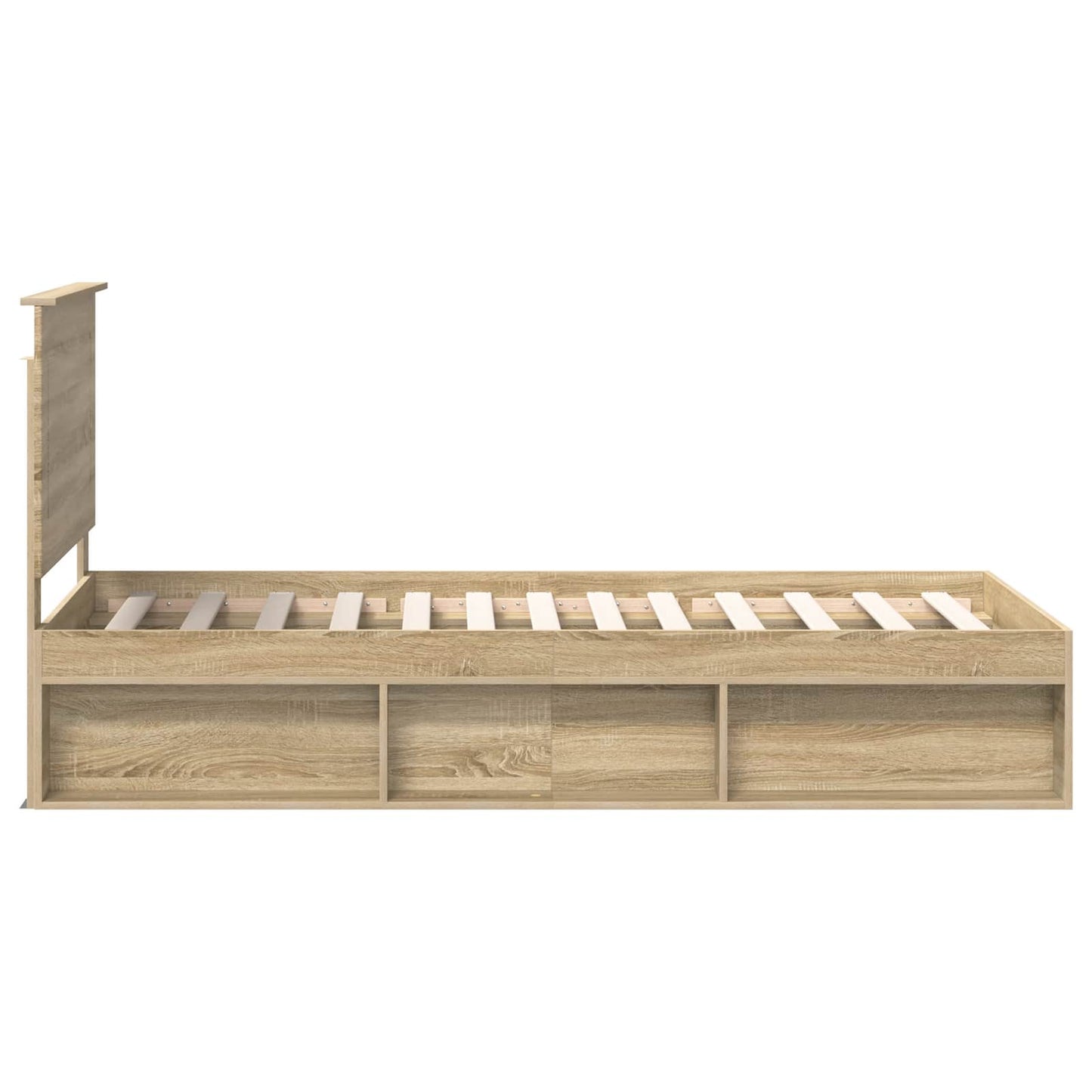 vidaXL Bed Frame with Headboard Sonoma Oak 75 x 190 cm Solid Pine Wood