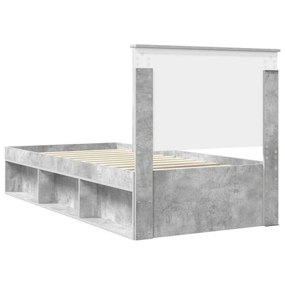 vidaXL Bed Frame Concerte Grey 75 x 190 cm Solid Pine Wood