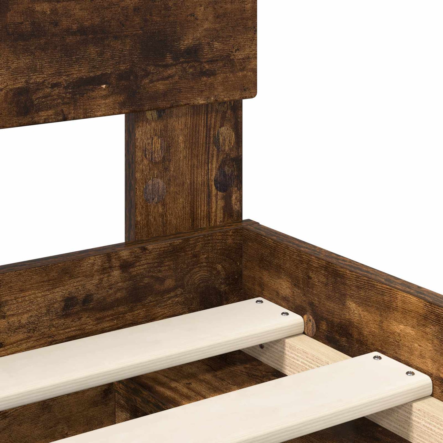 vidaXL Bed Frame with Headboard Smoked Oak 75 x 190 cm Solid Pine Wood