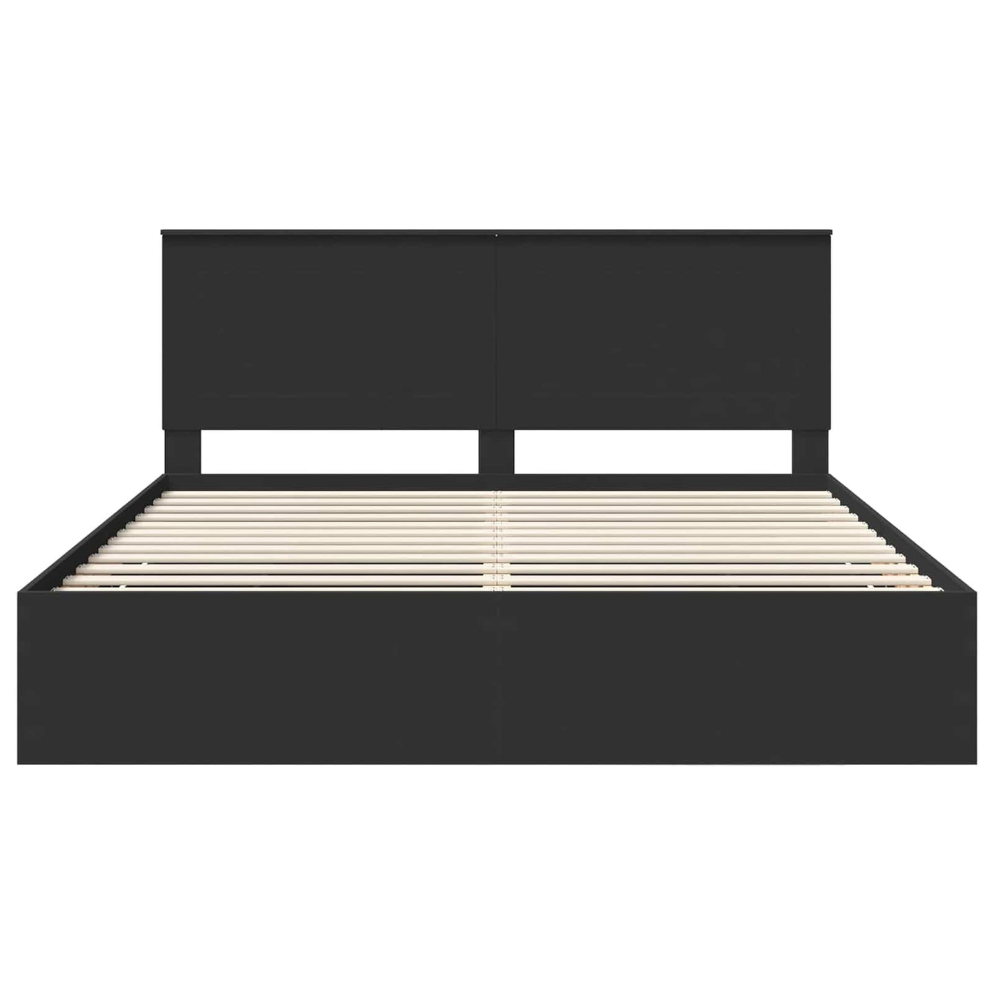 vidaXL Bed Frame with Drawer Black 200 x 200 cm Engineer Wood
