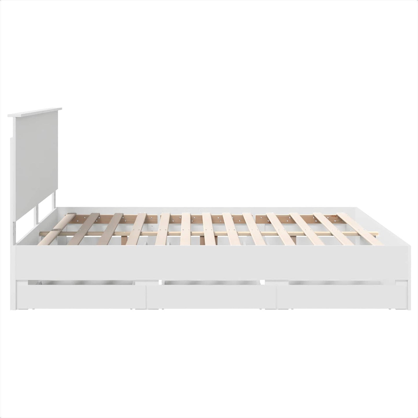 vidaXL Bed Frame with Drawer White 180 x 200 cm Engineer Wood