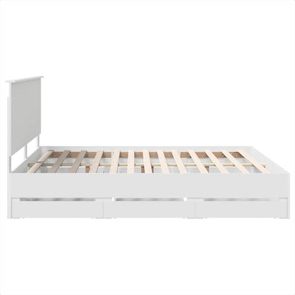 vidaXL Bed Frame with Drawer White 180 x 200 cm Engineer Wood