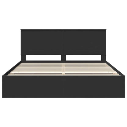 vidaXL Bed Frame with Drawer Black 180 x 200 cm Engineer Wood