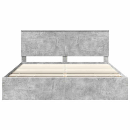 vidaXL Bed Frame with Drawer Concrete Grey 180 x 200 cm Engineer Wood