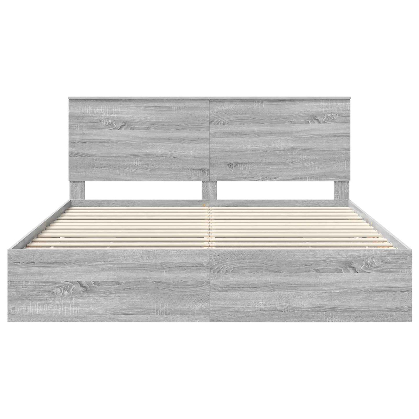 vidaXL Bed Frame with Drawer Grey Sonoma 180 x 200 cm Engineer Wood