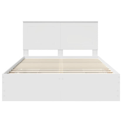 vidaXL Bed Frame with Drawer White 160 x 200 cm Engineer Wood