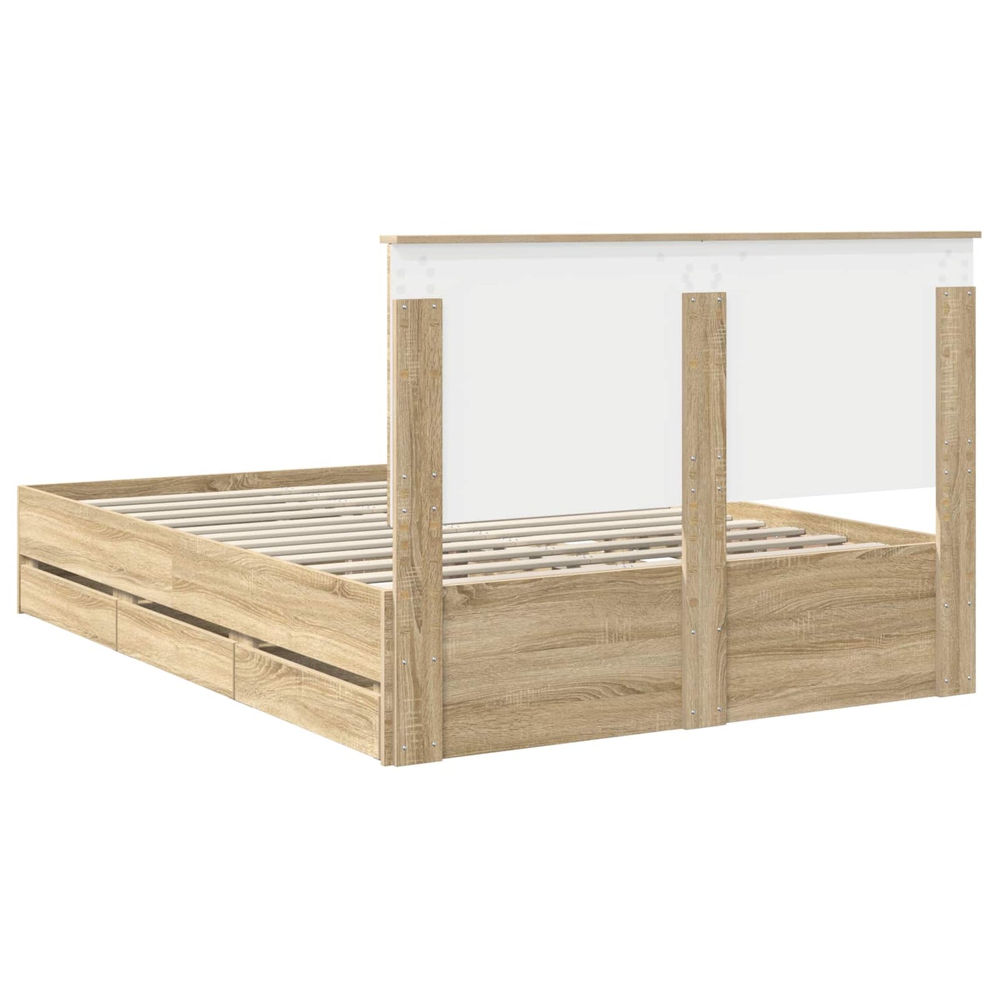 vidaXL Bed Frame with Drawer Sonoma Oak 160 x 200 cm Engineer Wood