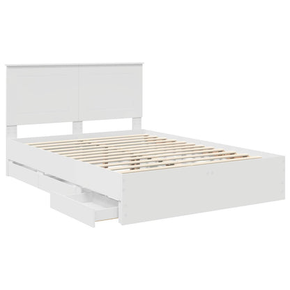 vidaXL Bed Frame with Drawer White 150 x 200 cm Engineer Wood