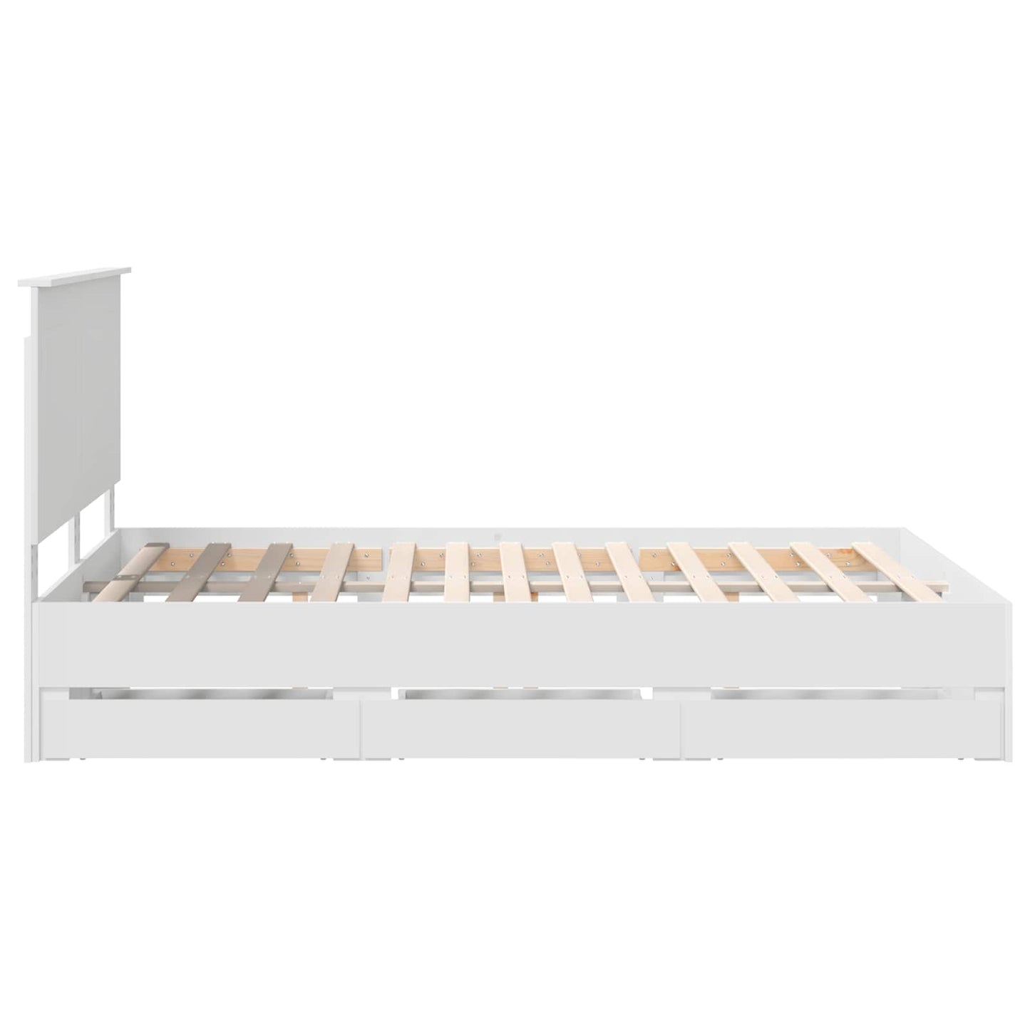 vidaXL Bed Frame with Drawer White 150 x 200 cm Engineer Wood