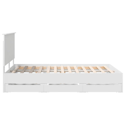 vidaXL Bed Frame with Drawer White 150 x 200 cm Engineer Wood