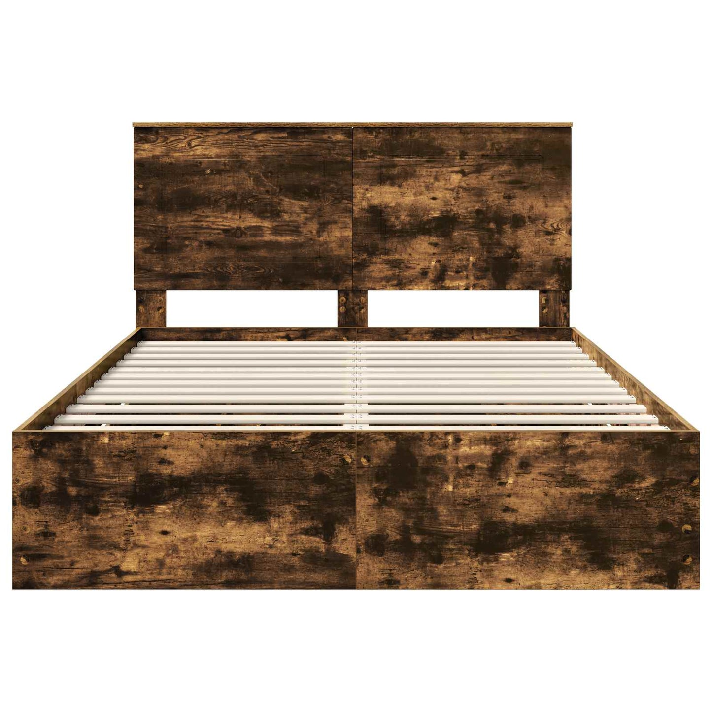 vidaXL Bed Frame with Drawer Smoked Oak 150 x 200 cm Engineer Wood