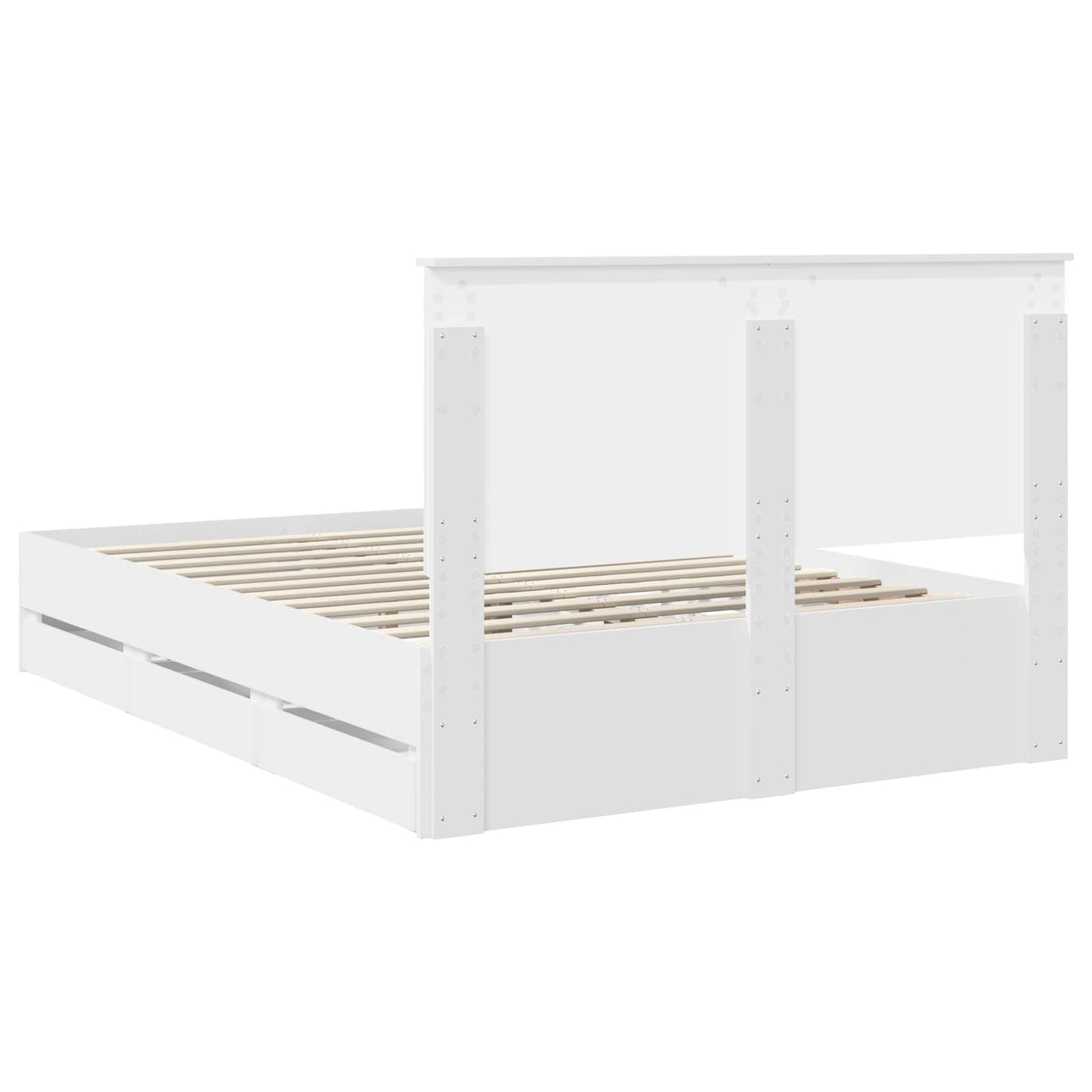 vidaXL Bed Frame with Drawer White 140 x 190 cm Engineer Wood