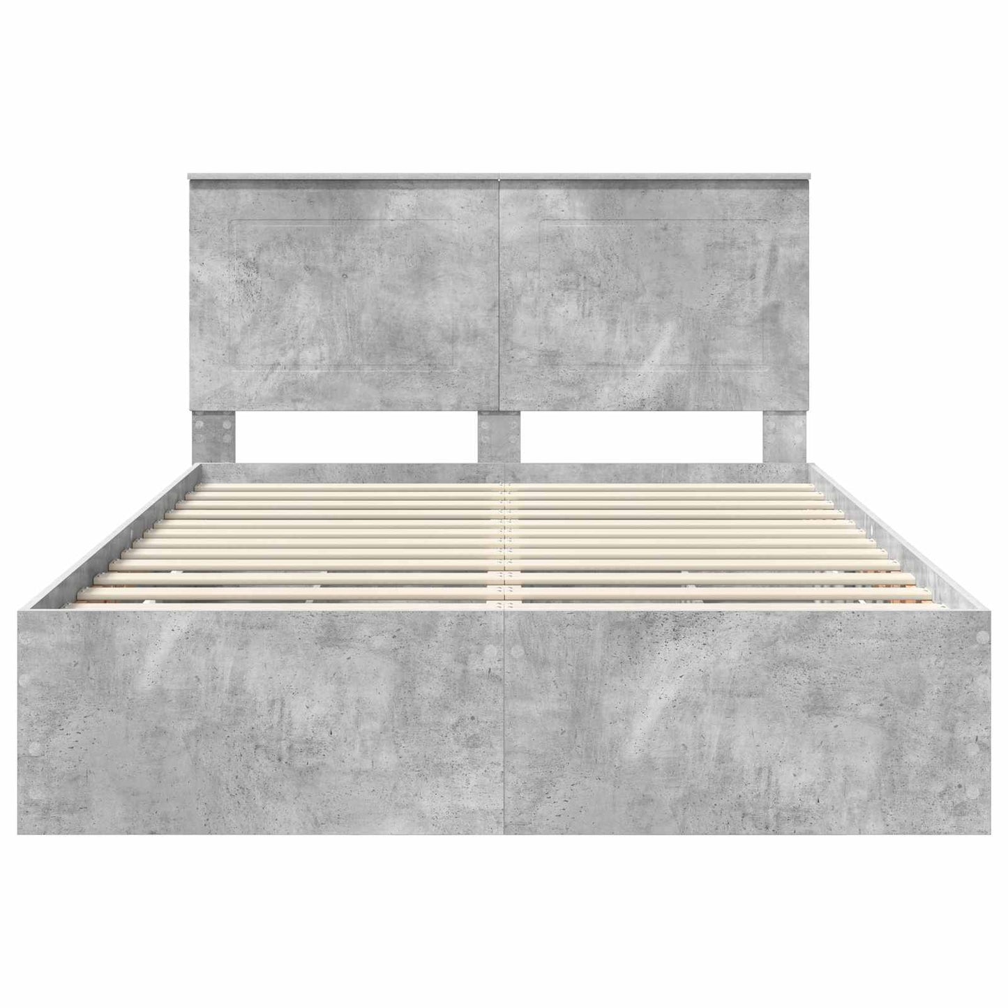 vidaXL Bed Frame with Drawer Concrete Grey 140 x 190 cm Engineer Wood