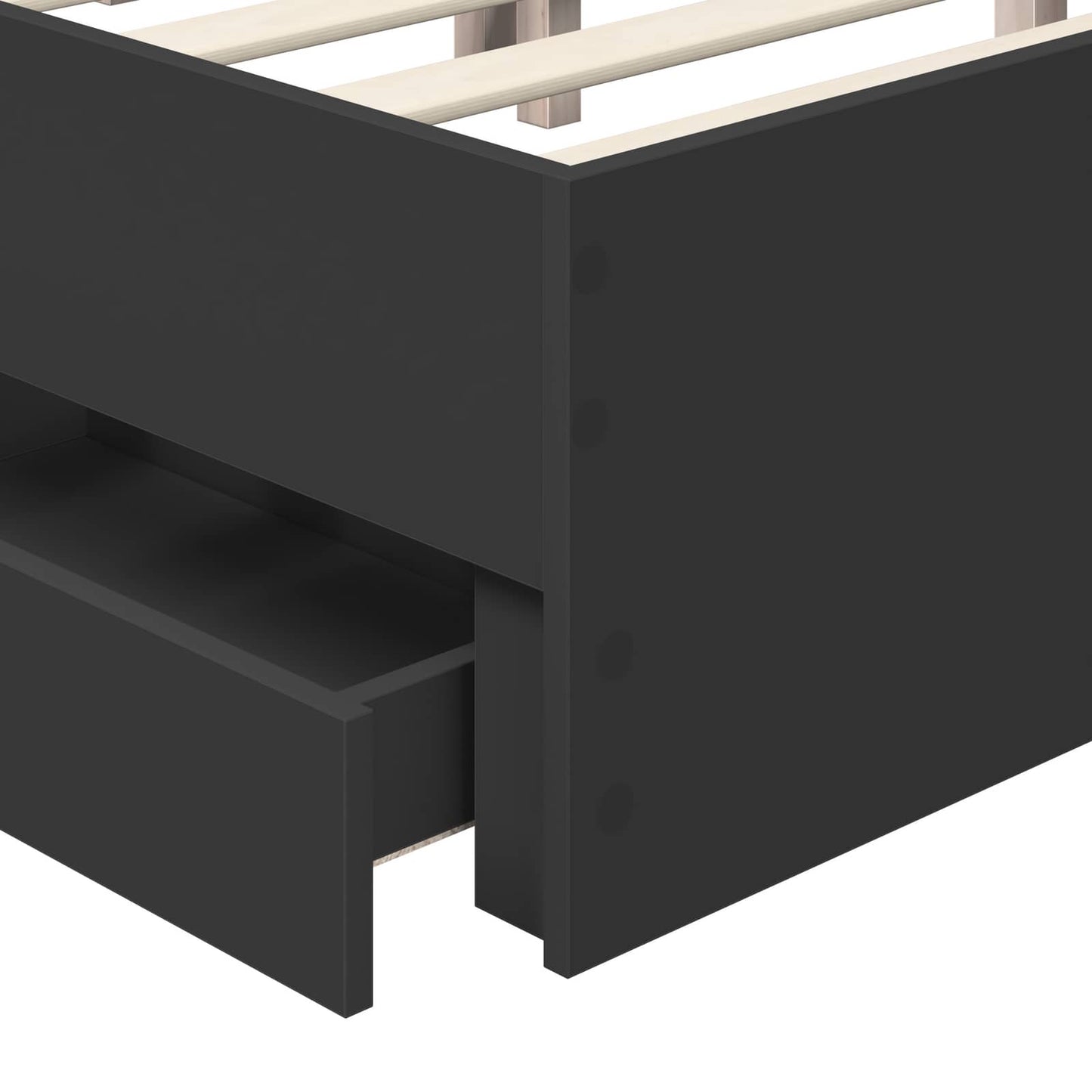 vidaXL Bed Frame with Drawer Black 140 x 200 cm Engineer Wood