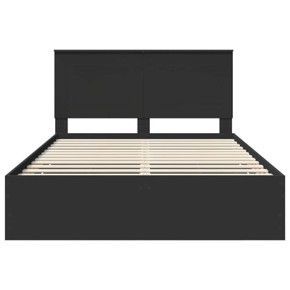 vidaXL Bed Frame with Drawer Black 140 x 200 cm Engineer Wood