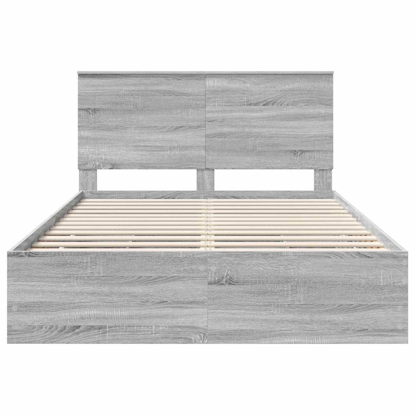vidaXL Bed Frame with Drawer Grey Sonoma 140 x 200 cm Engineer Wood