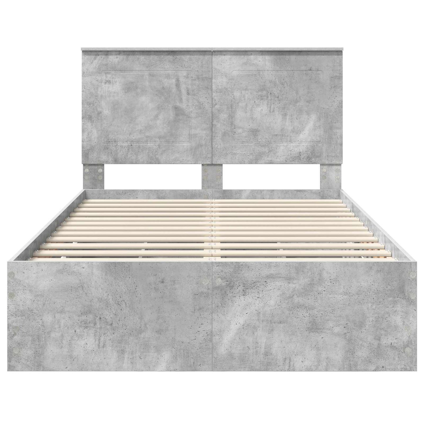 vidaXL Bed Frame with Drawer Concrete Grey 135 x 190 cm Engineer Wood