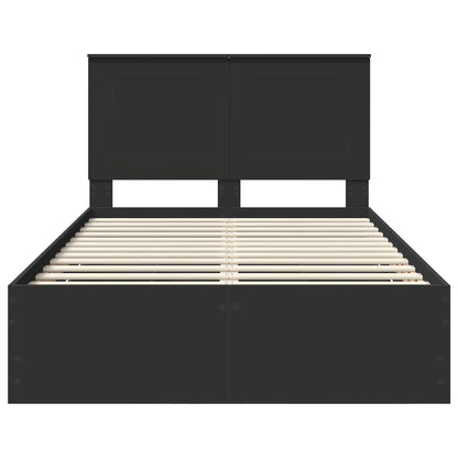 vidaXL Bed Frame with Drawer Black 120 x 190 cm Engineer Wood