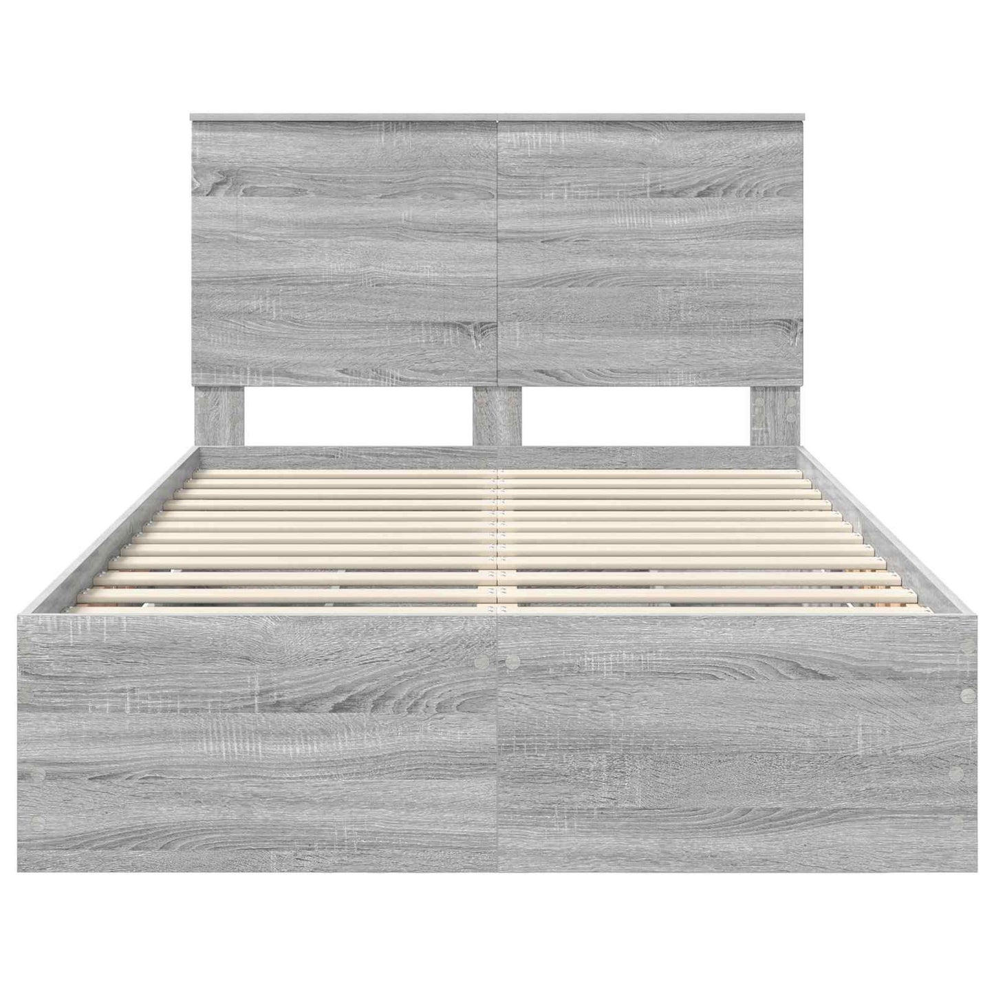 vidaXL Bed Frame with Drawer Grey Sonoma 120 x 190 cm Engineer Wood
