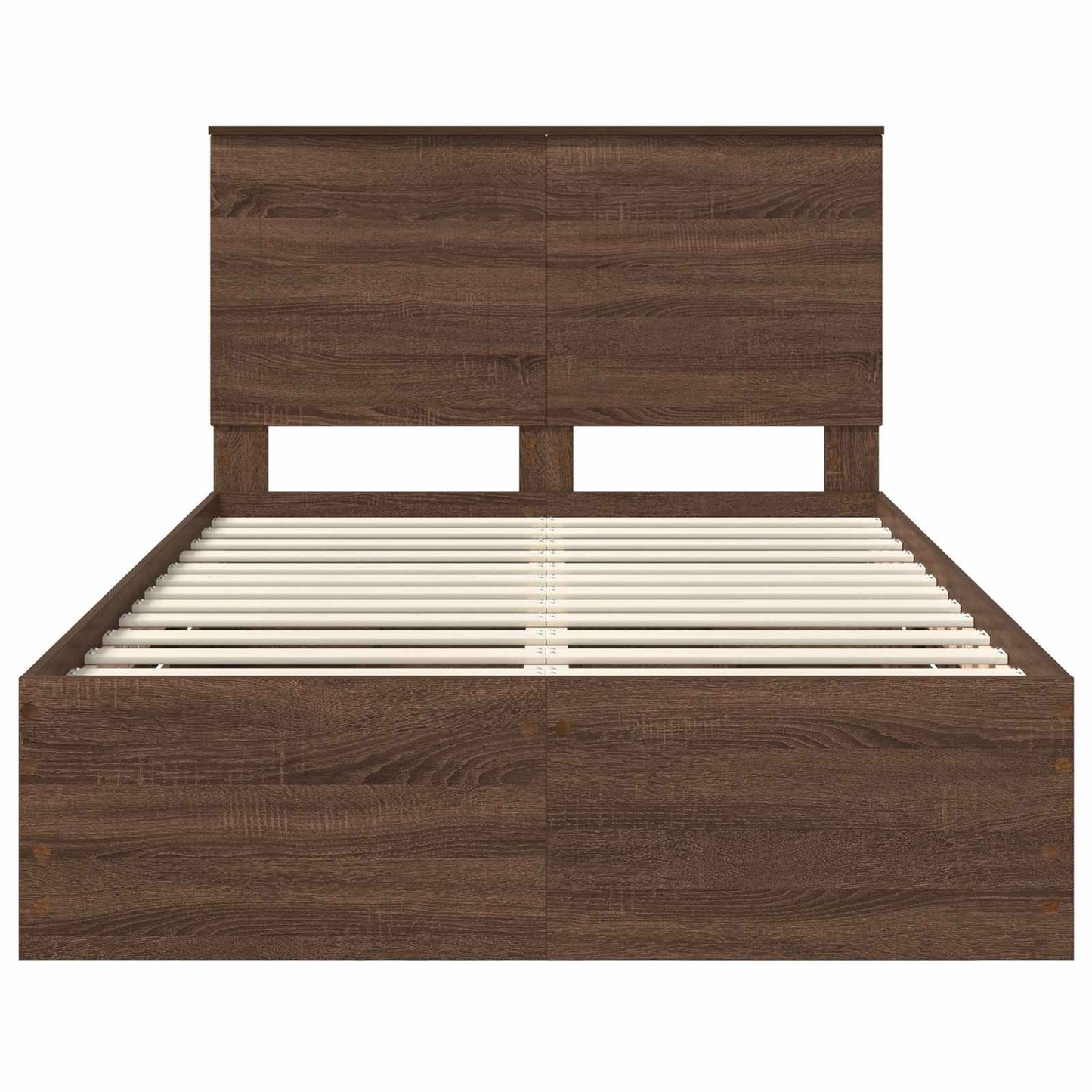 vidaXL Bed Frame with Drawer Brown Oak 120 x 190 cm Engineer Wood