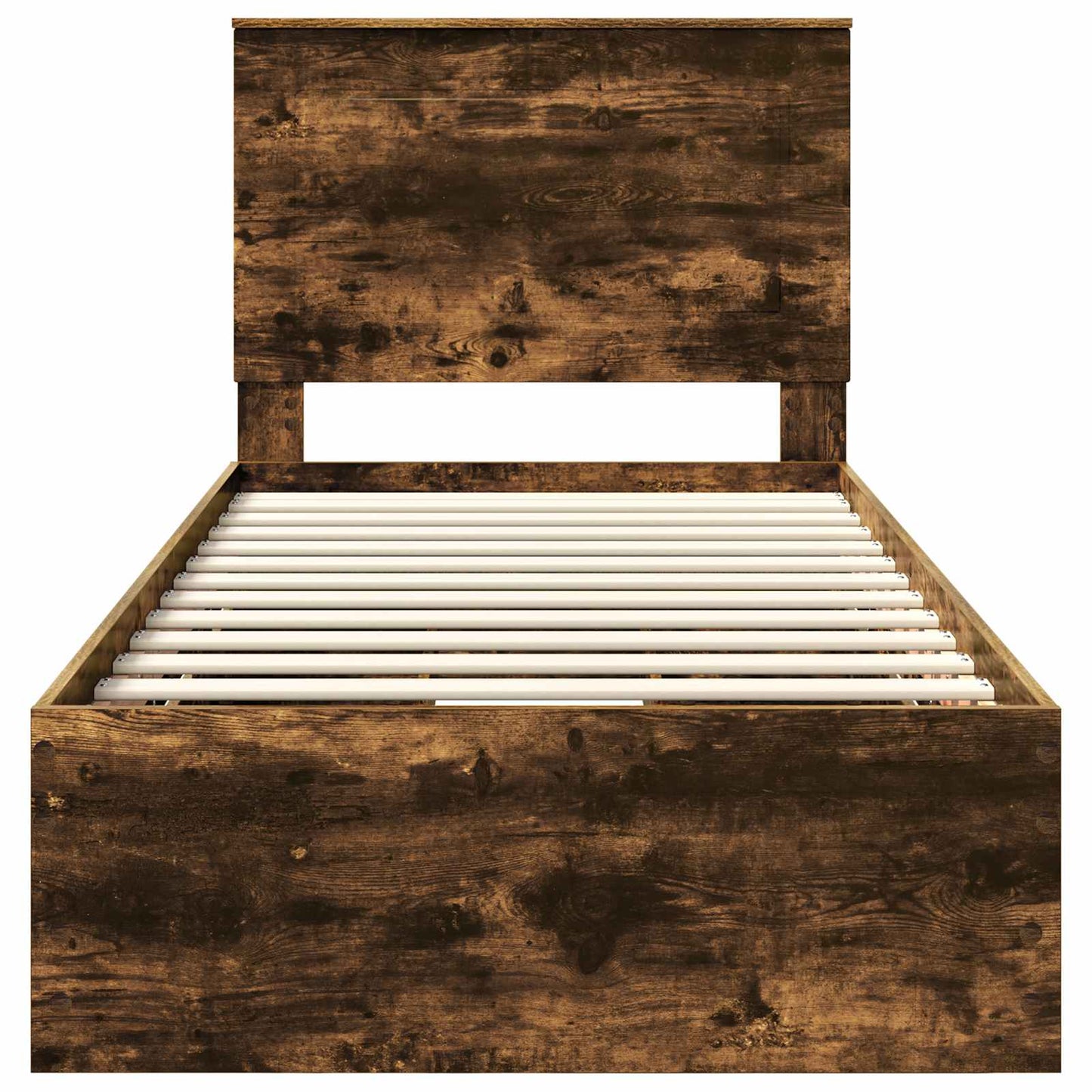 vidaXL Bed Frame with Drawer Smoked Oak 90 x 200 cm Engineer Wood